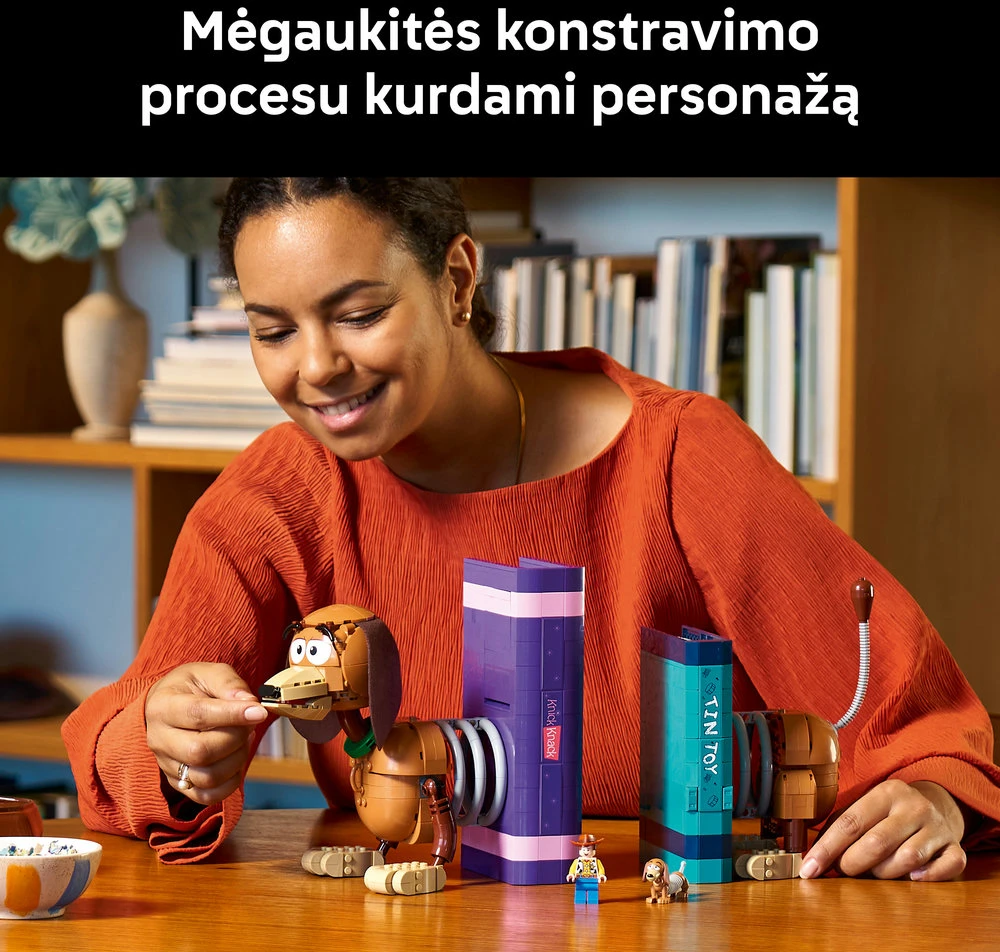 LEGO® ǀ Disney ir Pixar „Žaislų istorijos“ šuniuko Slinkio knygų atramos 43301