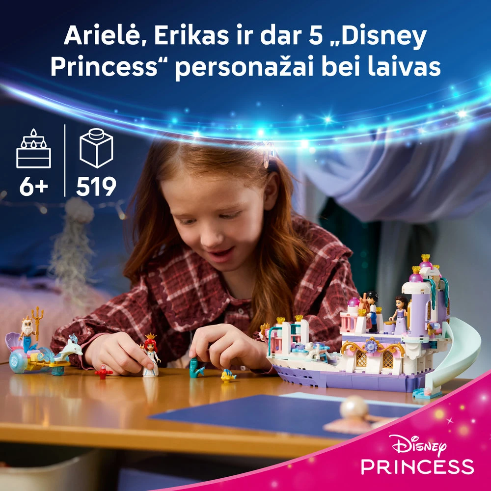 LEGO® ǀ Disney Princess Arielės karališkųjų vestuvių valtis 43299