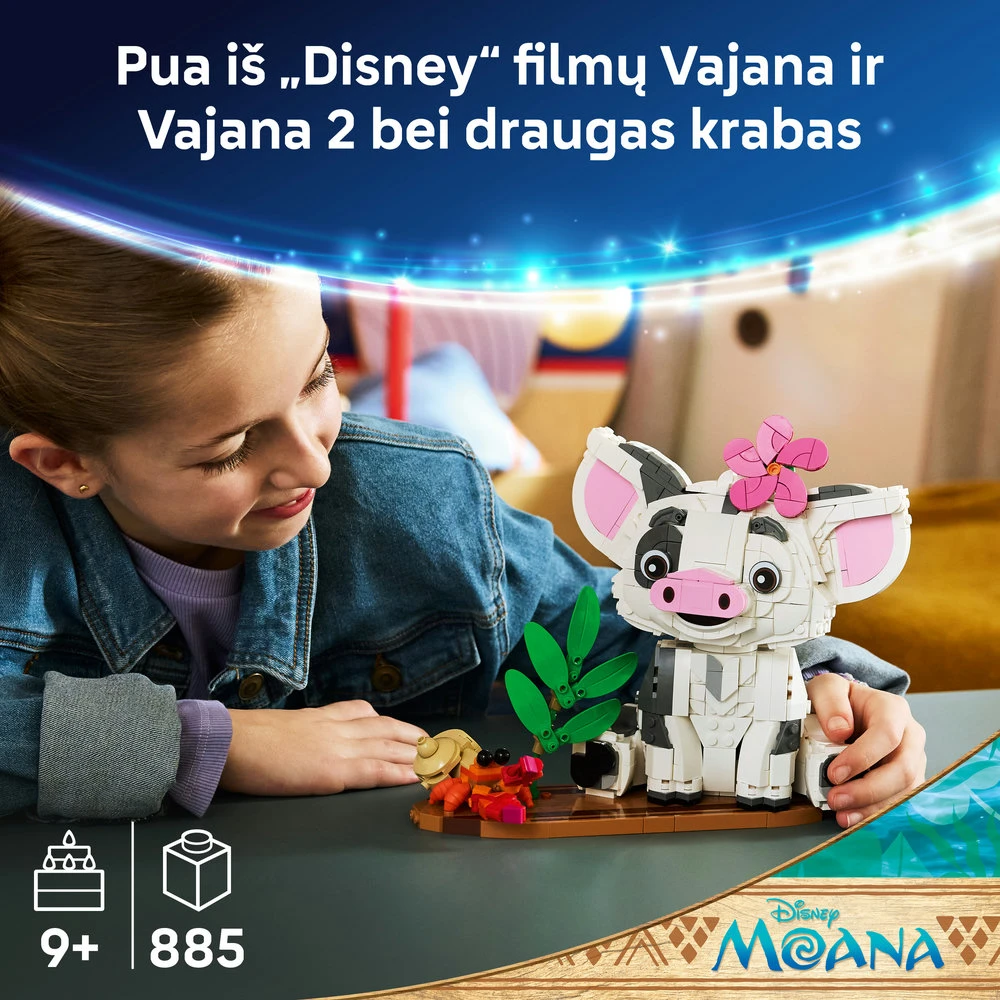 LEGO® | Disney Vajana Pua Konstravimo žaislas, dekoras 43292