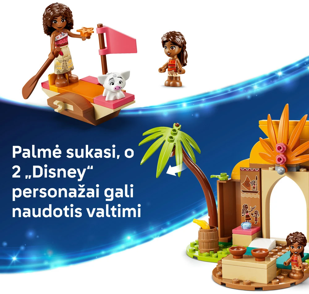 LEGO® ǀ Disney Vajana Trobelė ir valtis Žaislas 43282