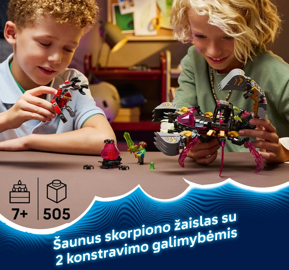 „LEGO® DREAMZzz™“ Košmarų skorpionas-ekskavatorius 71513