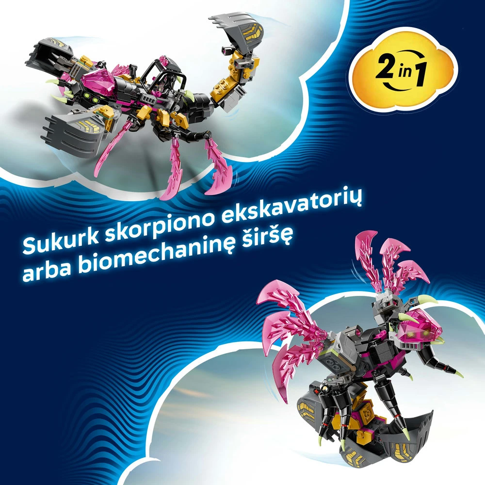 „LEGO® DREAMZzz™“ Košmarų skorpionas-ekskavatorius 71513