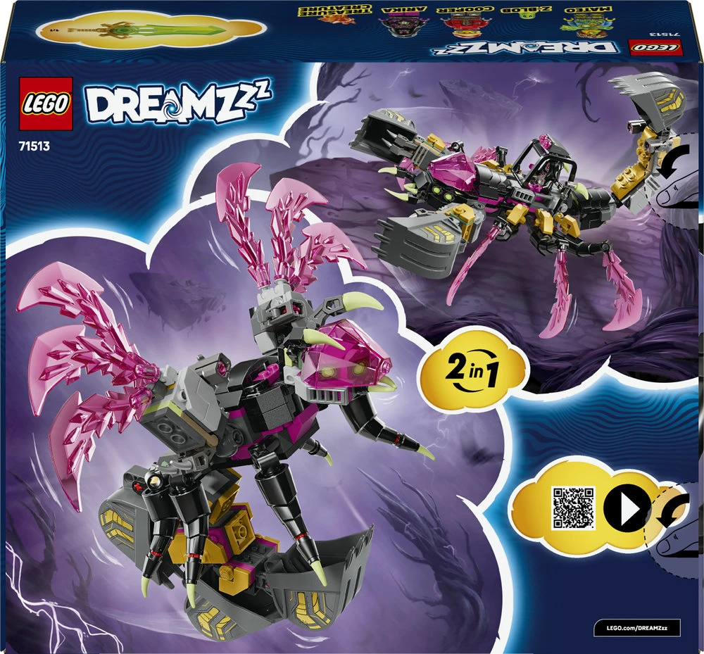 „LEGO® DREAMZzz™“ Košmarų skorpionas-ekskavatorius 71513