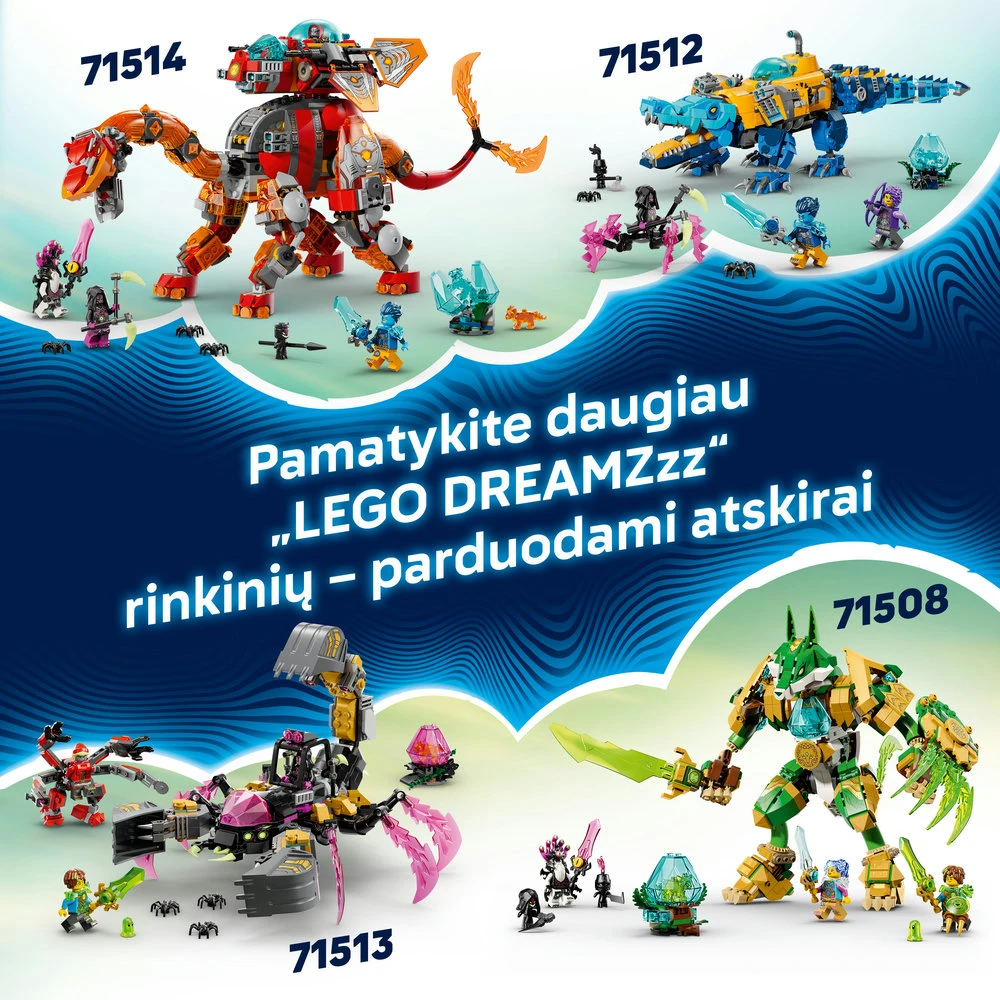 „LEGO® DREAMZzz™“ Ryklių tanko-tigro rinkinys 71515