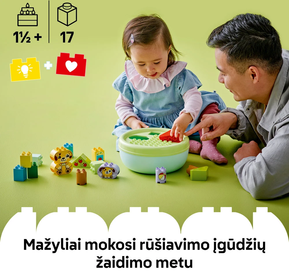 LEGO® DUPLO® Mano pirmasis formų rūšiavimo žaislas: šuniuko namas 10441