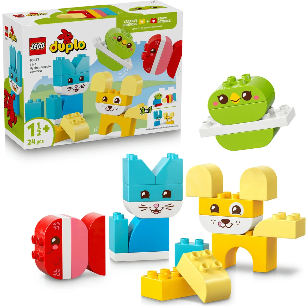 LEGO® DUPLO® mano pirmieji „3 in 1“ kūrybiški gyvūnėliai 10477