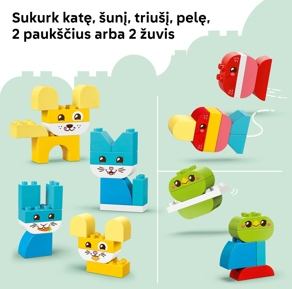LEGO® DUPLO® mano pirmieji „3 in 1“ kūrybiški gyvūnėliai 10477