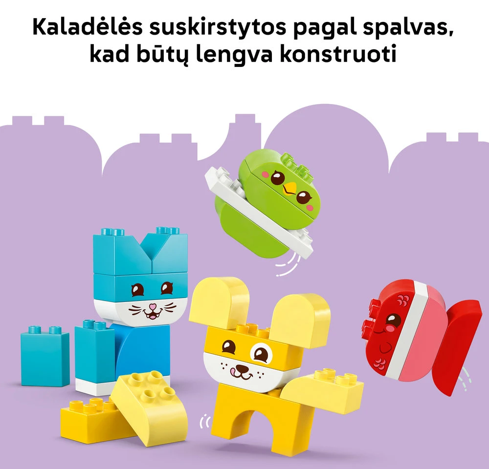 LEGO® DUPLO® mano pirmieji „3 in 1“ kūrybiški gyvūnėliai 10477