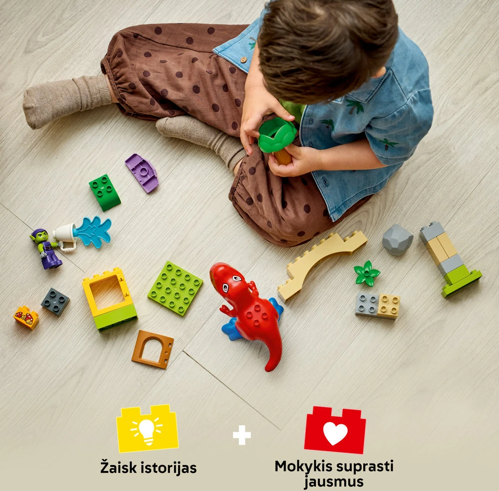 LEGO® DUPLO® „Marvel“ Voriukas tiranozauras prieš Žaliąjį gobliną, 10463