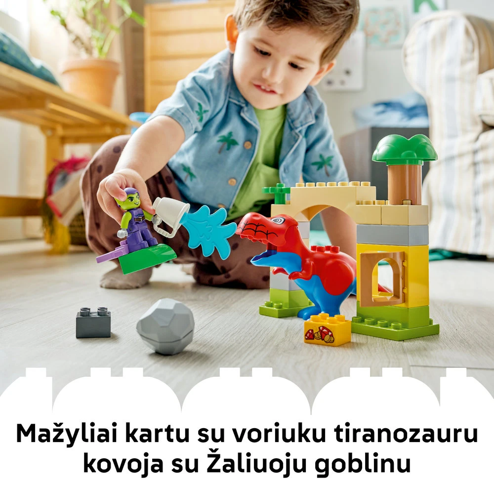 LEGO® DUPLO® „Marvel“ Voriukas tiranozauras prieš Žaliąjį gobliną, 10463