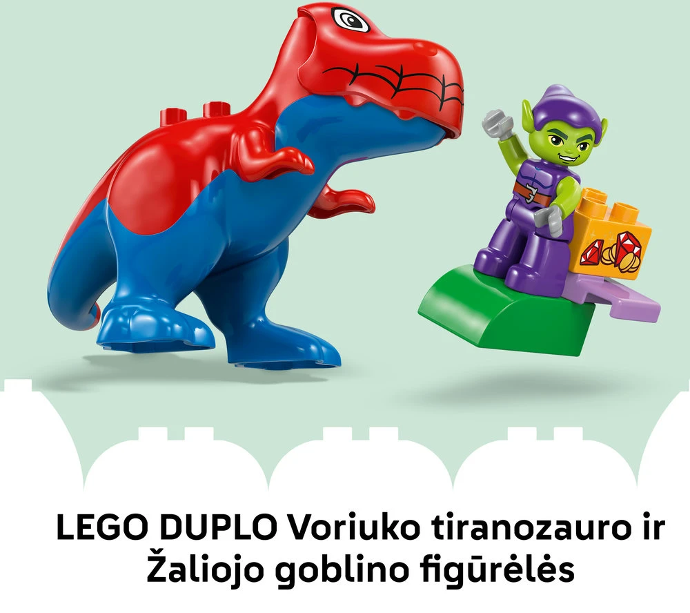 LEGO® DUPLO® „Marvel“ Voriukas tiranozauras prieš Žaliąjį gobliną, 10463
