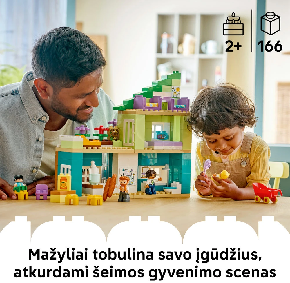 LEGO® DUPLO® Town „3 in 1“ modernus šeimos namas su figūrėlėmis 10470