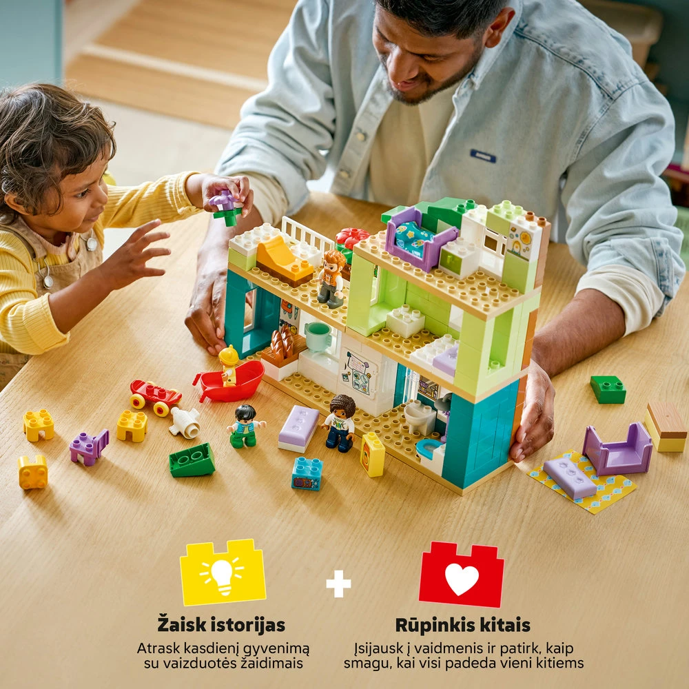 LEGO® DUPLO® Town „3 in 1“ modernus šeimos namas su figūrėlėmis 10470