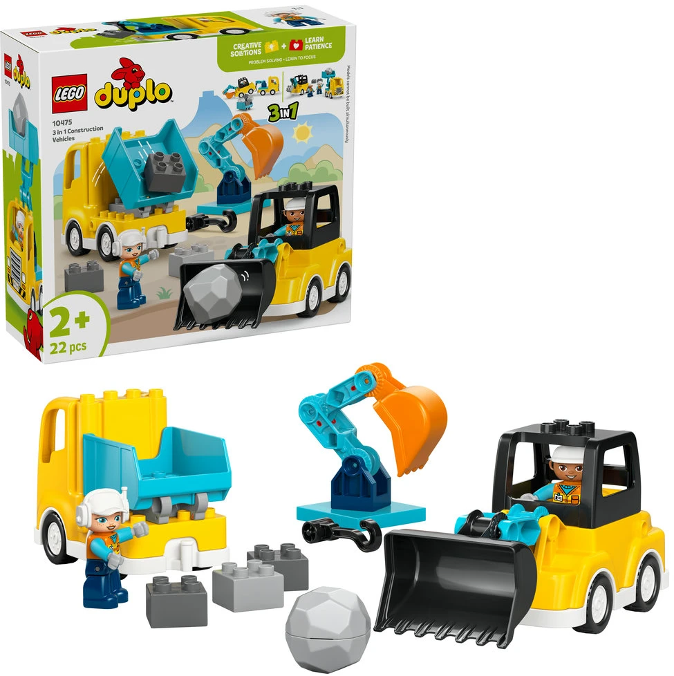 LEGO DUPLO Town Statybų mašinos 3 viename 10475