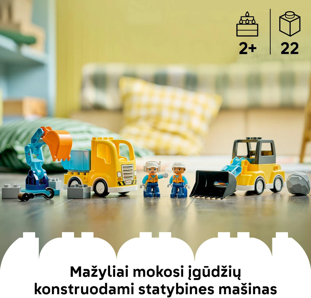 LEGO DUPLO Town Statybų mašinos 3 viename 10475