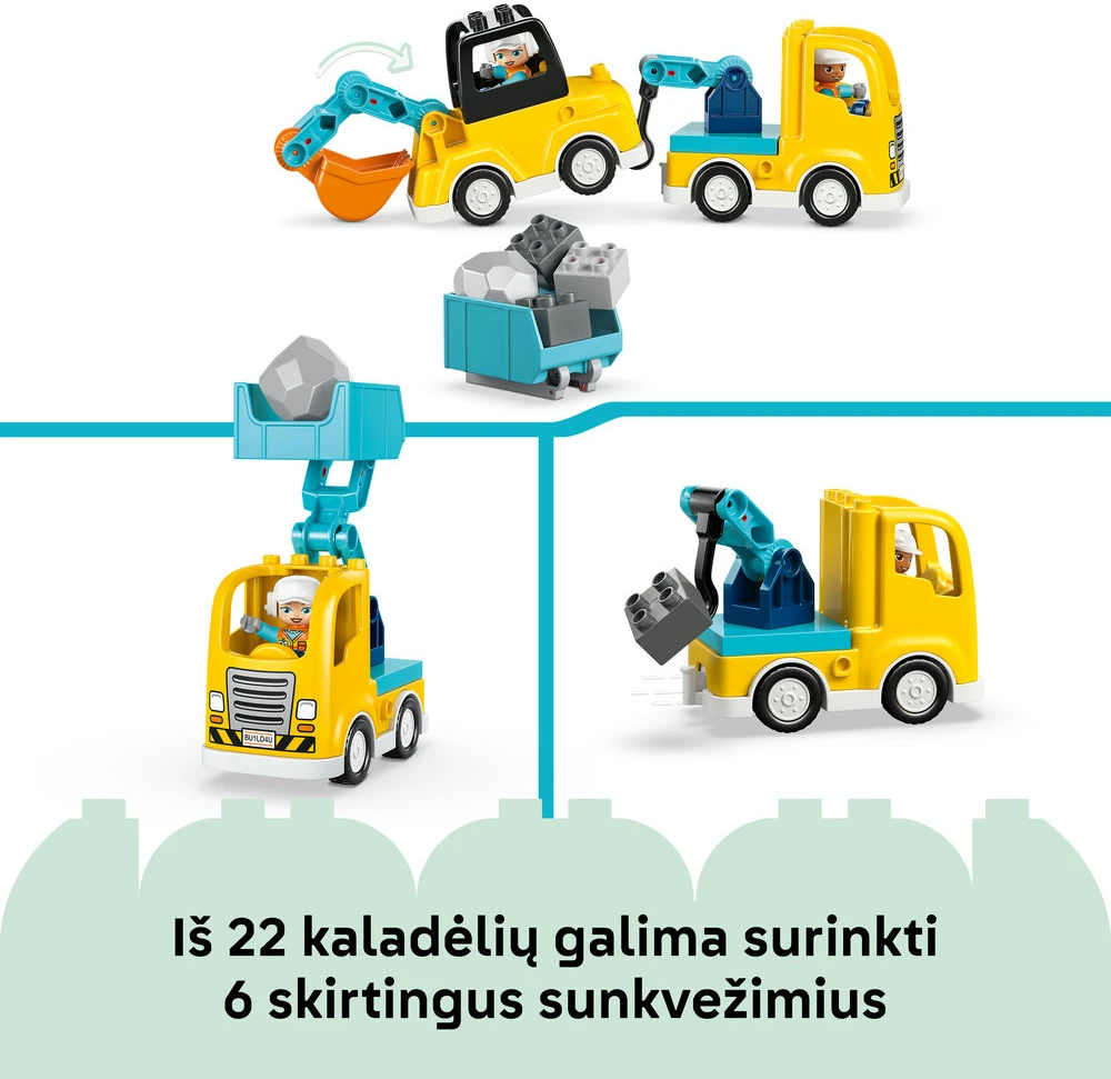 LEGO DUPLO Town Statybų mašinos 3 viename 10475