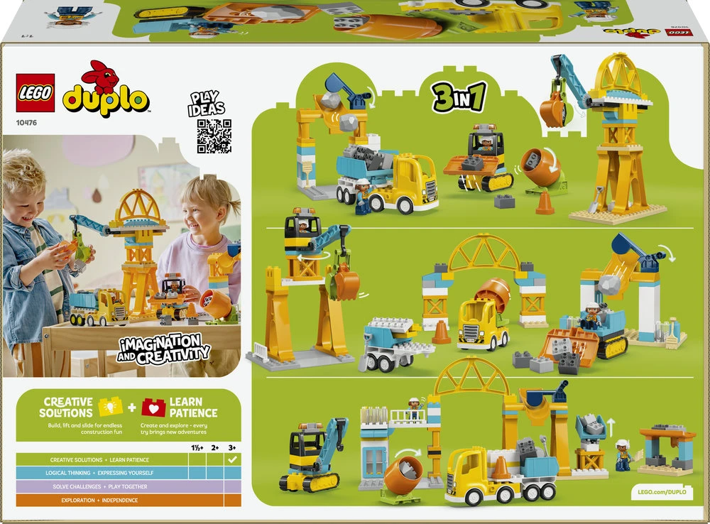 LEGO® DUPLO® Town „3 in 1“ statybvietė ir transporto priemonės 10476