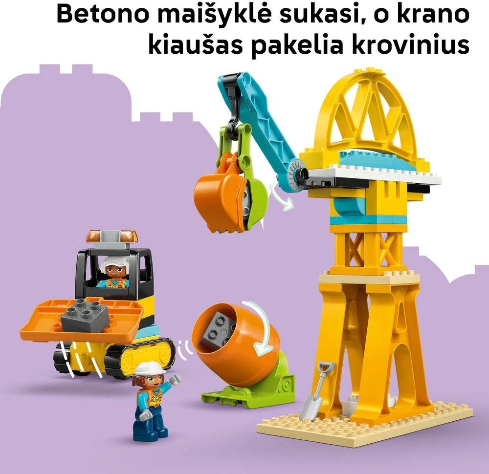 LEGO® DUPLO® Town „3 in 1“ statybvietė ir transporto priemonės 10476