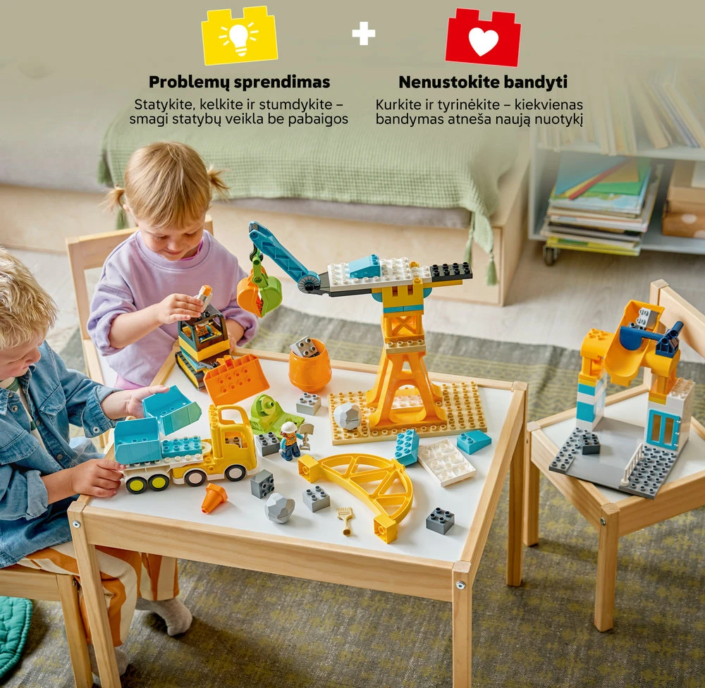 LEGO® DUPLO® Town „3 in 1“ statybvietė ir transporto priemonės 10476