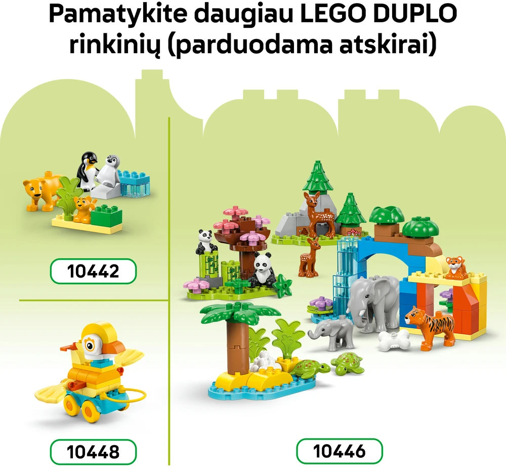 LEGO® DUPLO® Town Dinozaurai ant ratukų „trys viename“ 10451