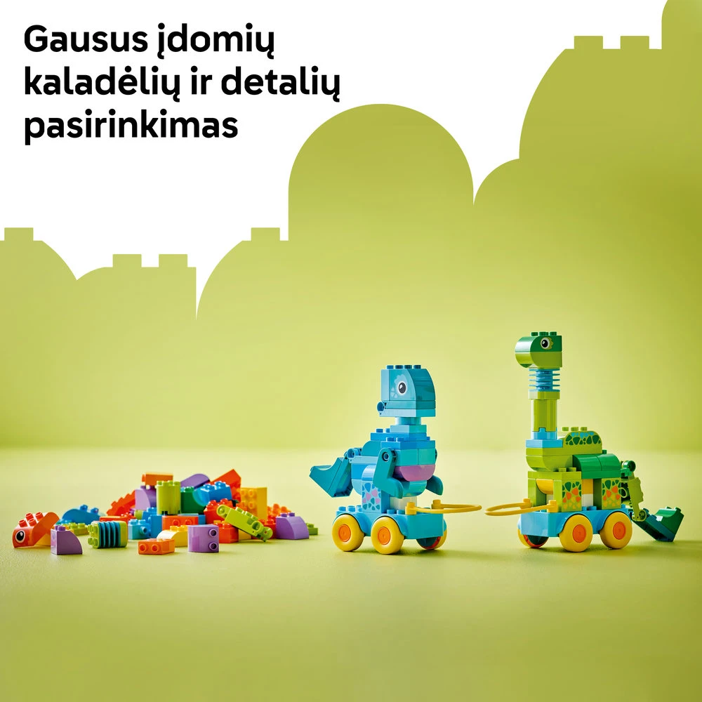LEGO® DUPLO® Town Dinozaurai ant ratukų „trys viename“ 10451