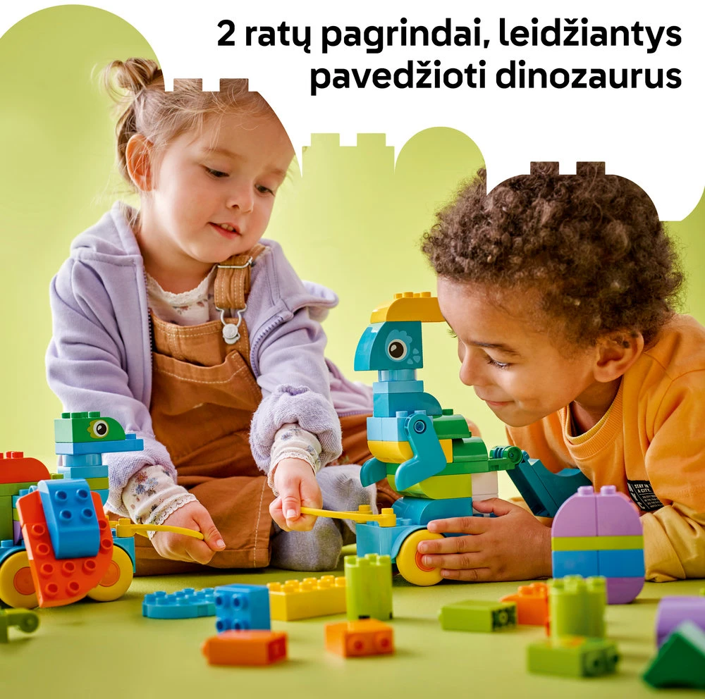 LEGO® DUPLO® Town Dinozaurai ant ratukų „trys viename“ 10451