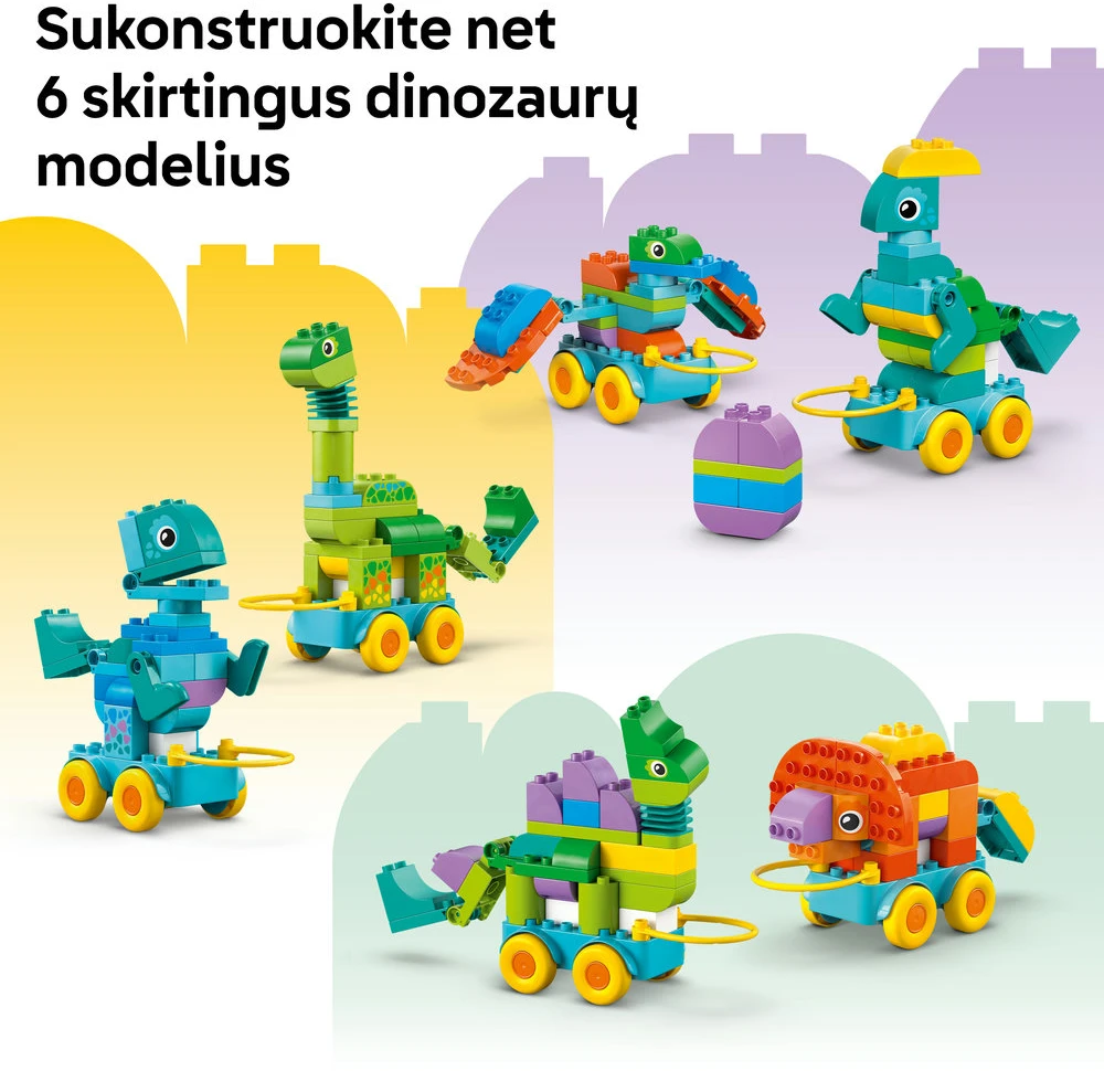 LEGO® DUPLO® Town Dinozaurai ant ratukų „trys viename“ 10451