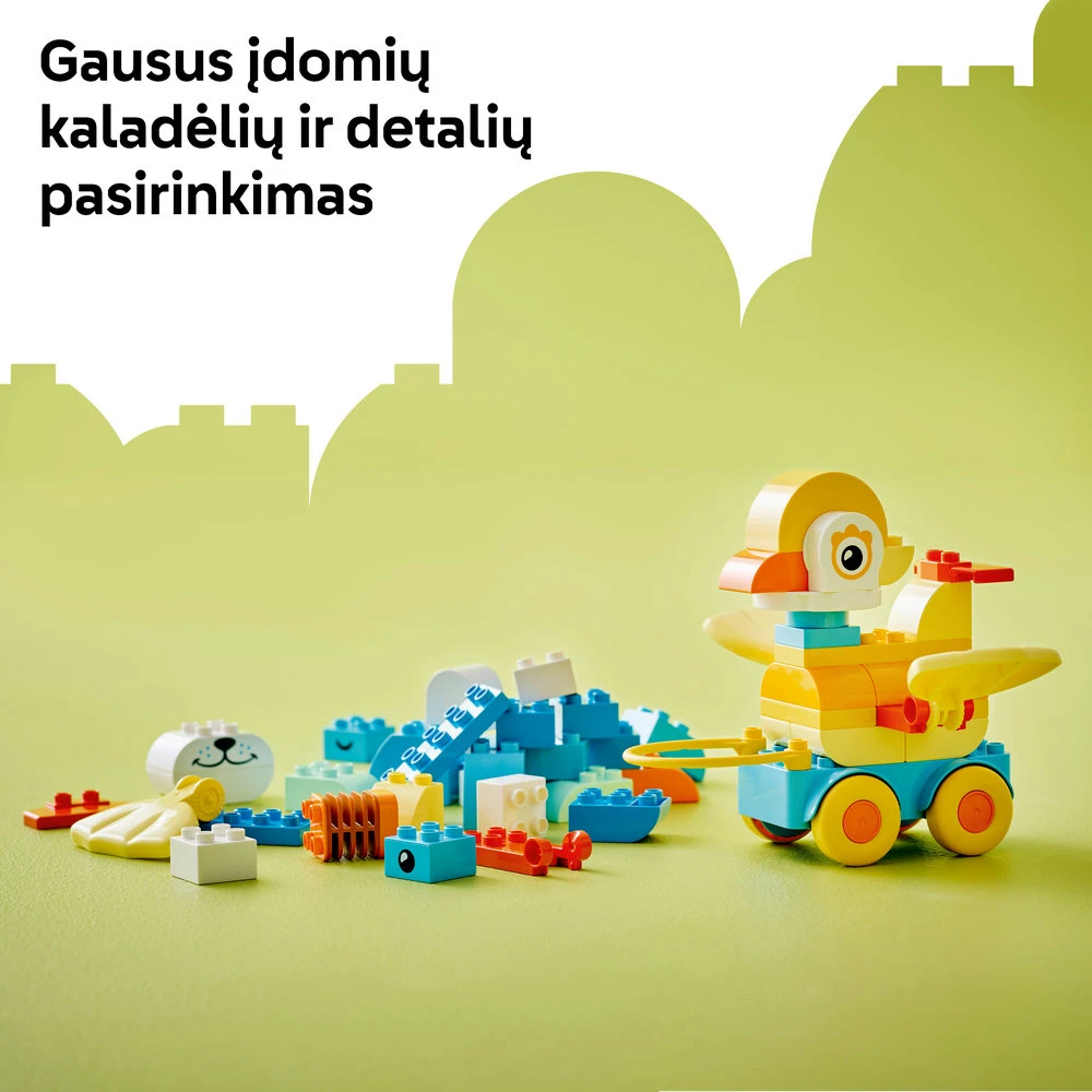 LEGO® DUPLO Gyvūnai ant ratukų „trys viename“ (10448)