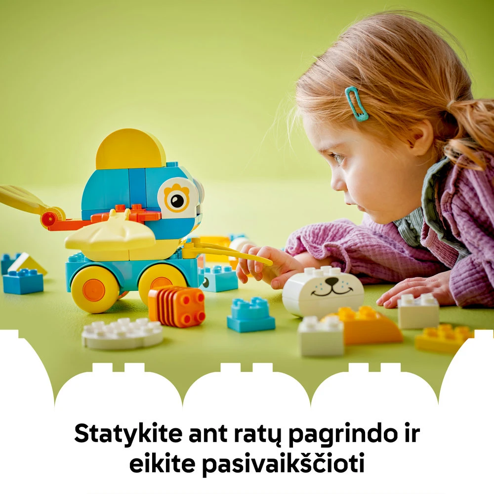 LEGO® DUPLO Gyvūnai ant ratukų „trys viename“ (10448)
