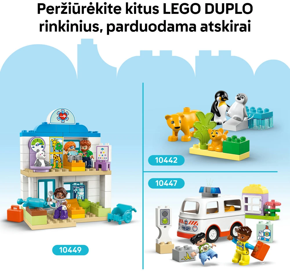LEGO® DUPLO Laukinių gyvūnų šeimos „trys viename“ (10446)