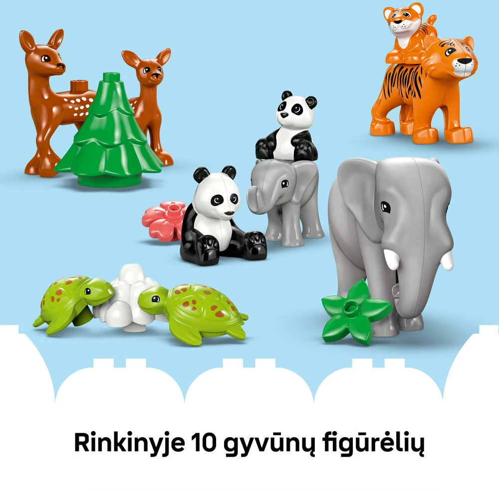 LEGO® DUPLO Laukinių gyvūnų šeimos „trys viename“ (10446)
