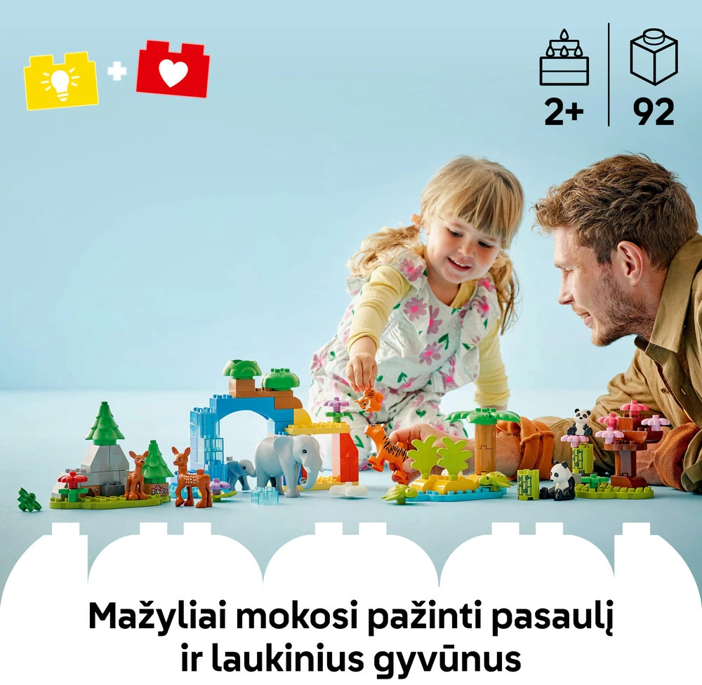 LEGO® DUPLO Laukinių gyvūnų šeimos „trys viename“ (10446)