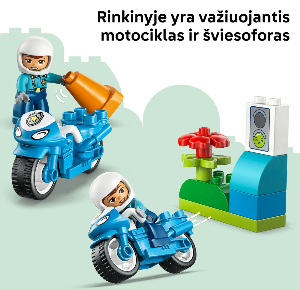 LEGO® DUPLO® Town Mėlynas policijos motociklas 10471