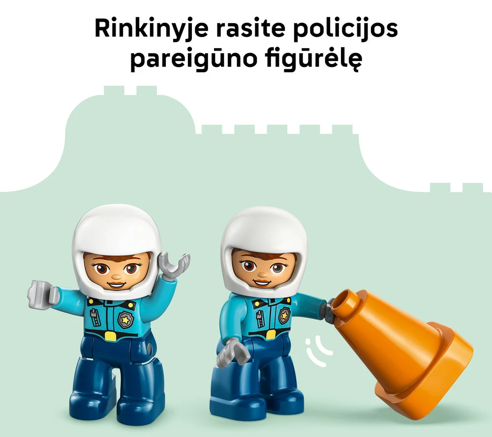 LEGO® DUPLO® Town Mėlynas policijos motociklas 10471