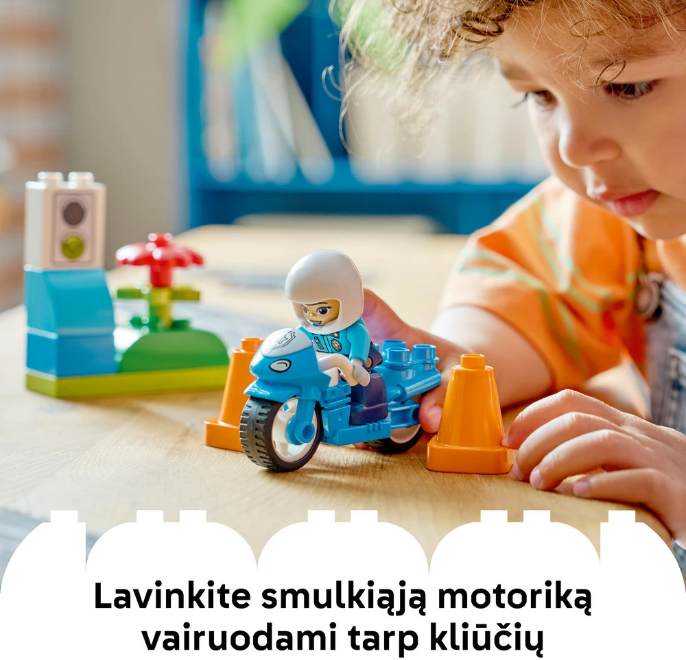LEGO® DUPLO® Town Mėlynas policijos motociklas 10471