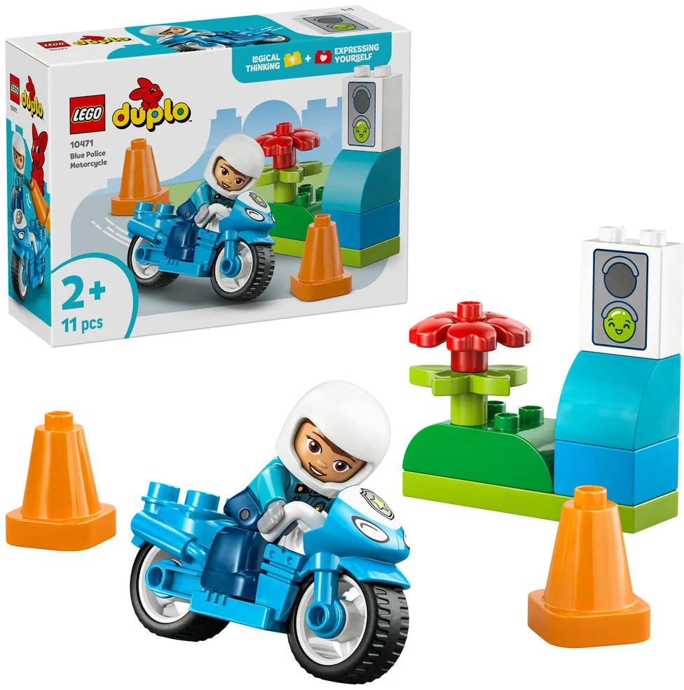LEGO® DUPLO® Town Mėlynas policijos motociklas 10471