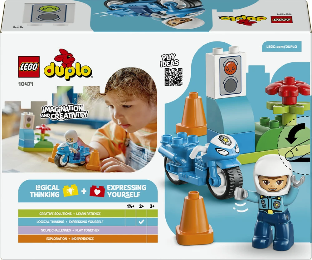 LEGO® DUPLO® Town Mėlynas policijos motociklas 10471