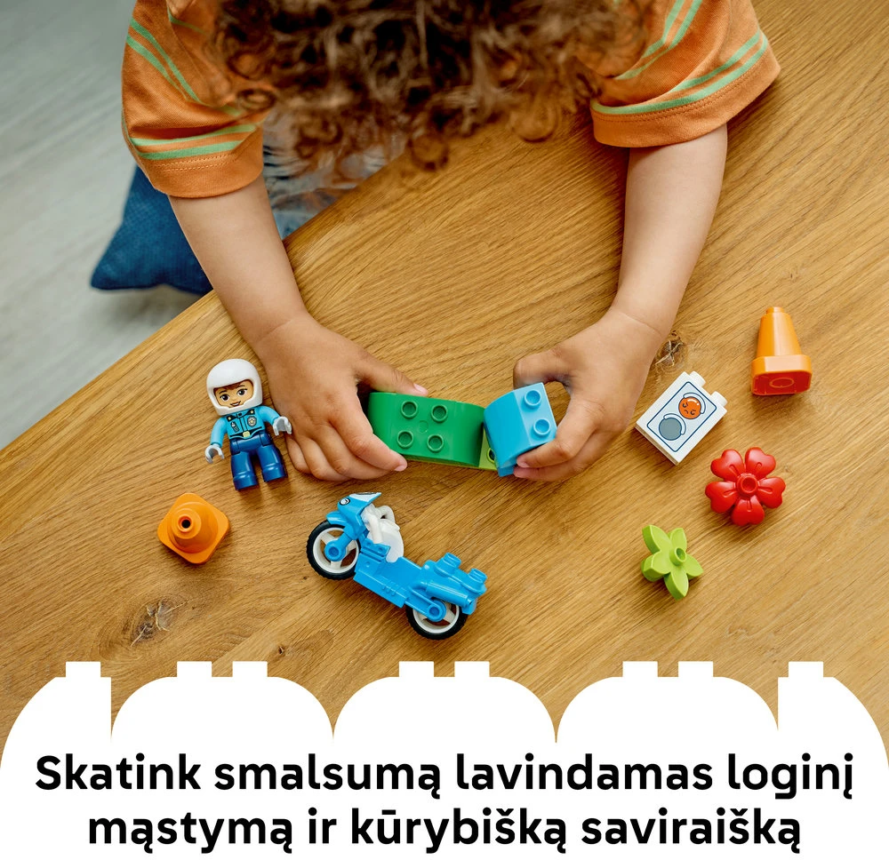 LEGO® DUPLO® Town Mėlynas policijos motociklas 10471
