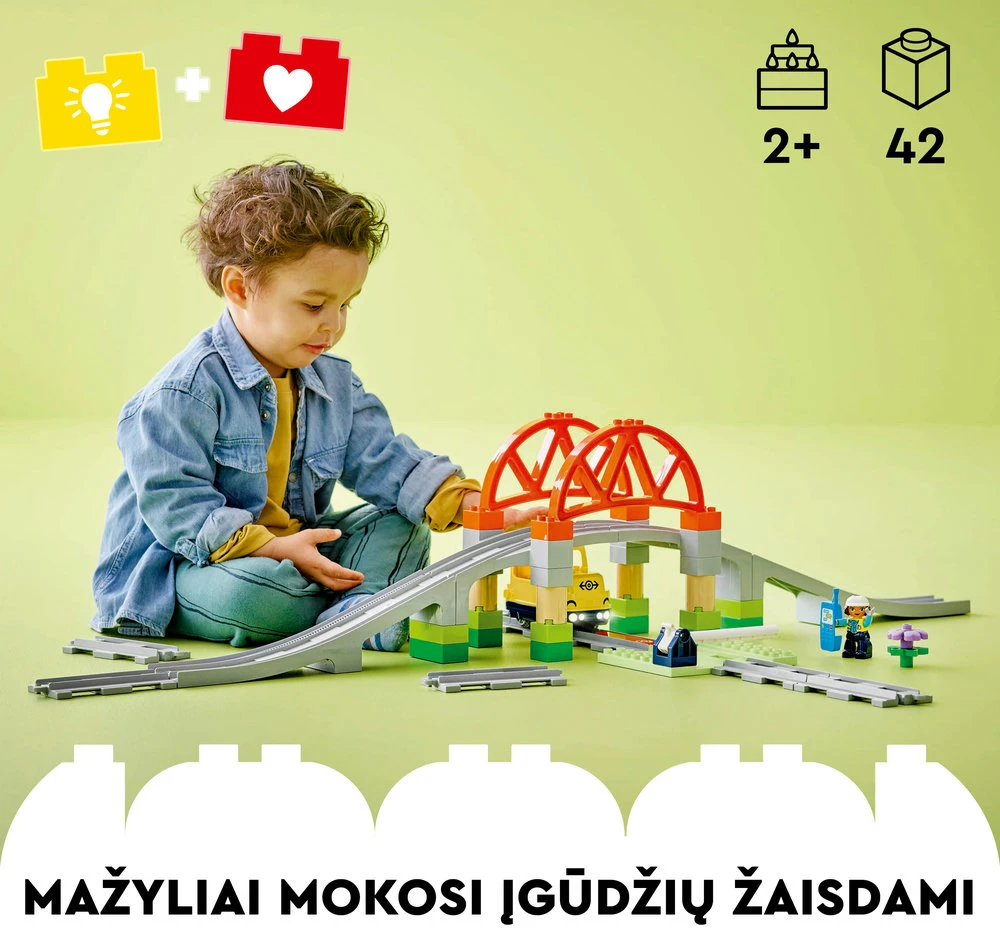 LEGO® DUPLO Traukinuko tilto ir bėgių papildomas rinkinys (10426)