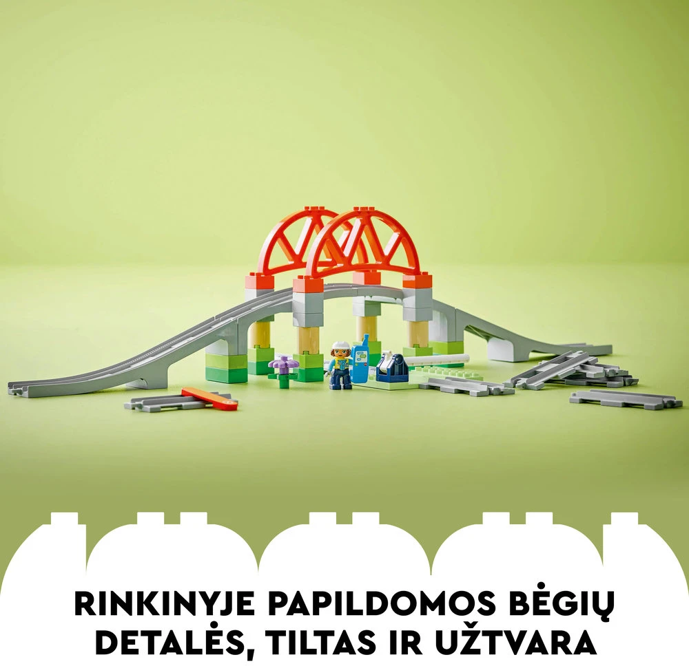 LEGO® DUPLO Traukinuko tilto ir bėgių papildomas rinkinys (10426)
