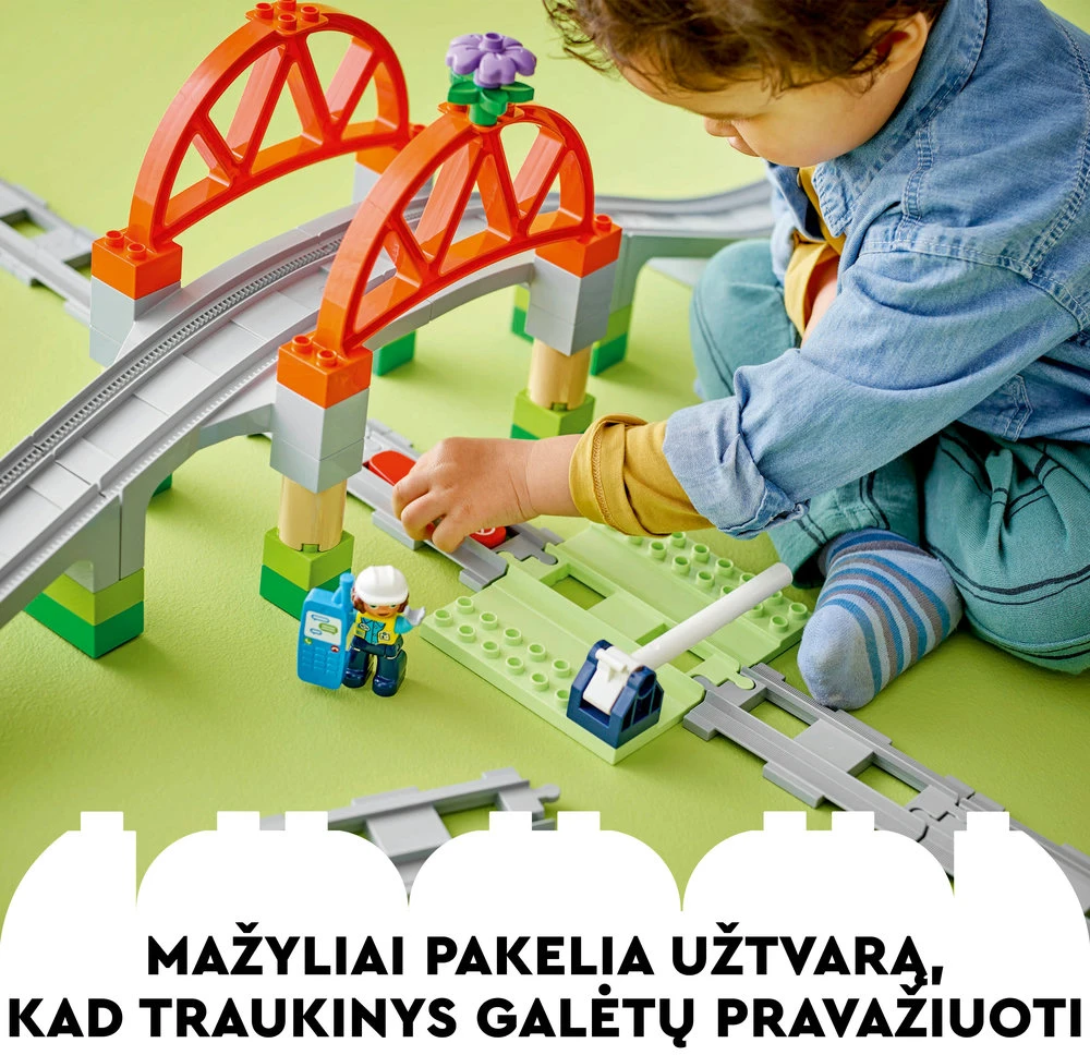 LEGO® DUPLO Traukinuko tilto ir bėgių papildomas rinkinys (10426)