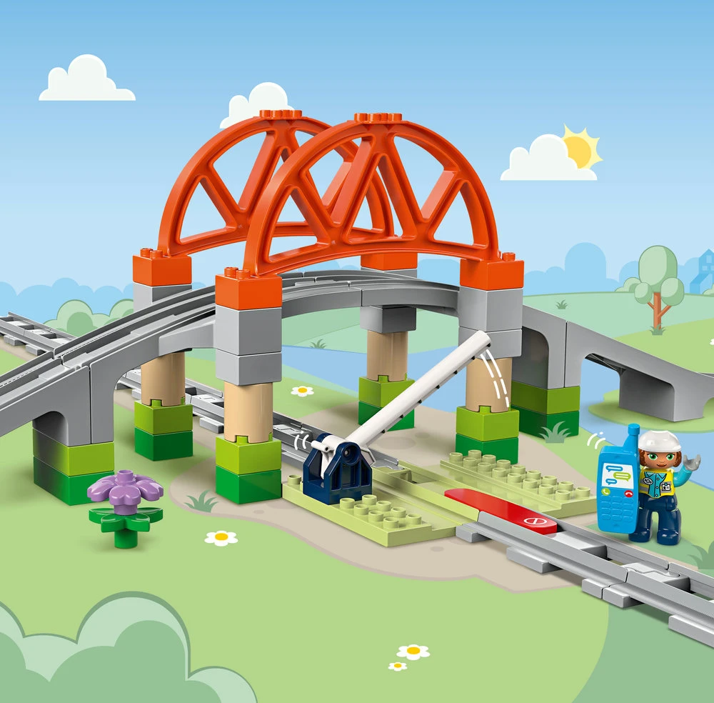 LEGO® DUPLO Traukinuko tilto ir bėgių papildomas rinkinys (10426)