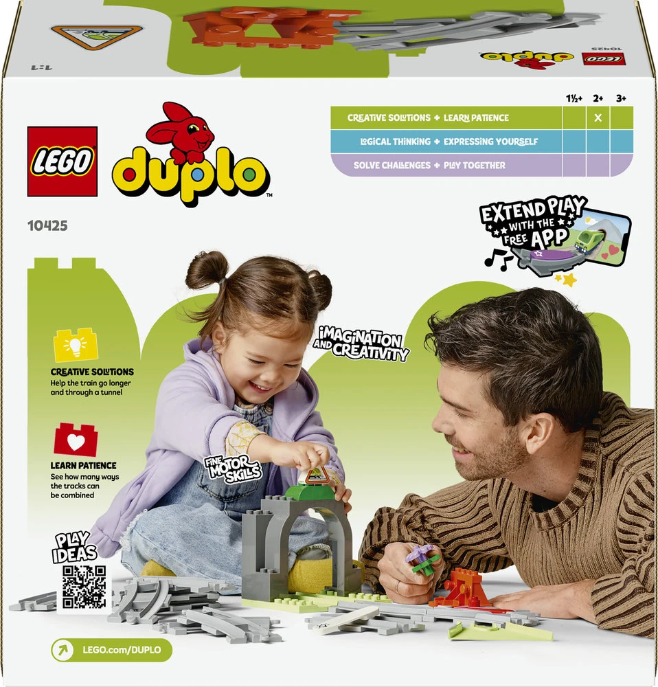 LEGO® DUPLO Traukinuko tunelio ir bėgių papildomas rinkinys (10425)