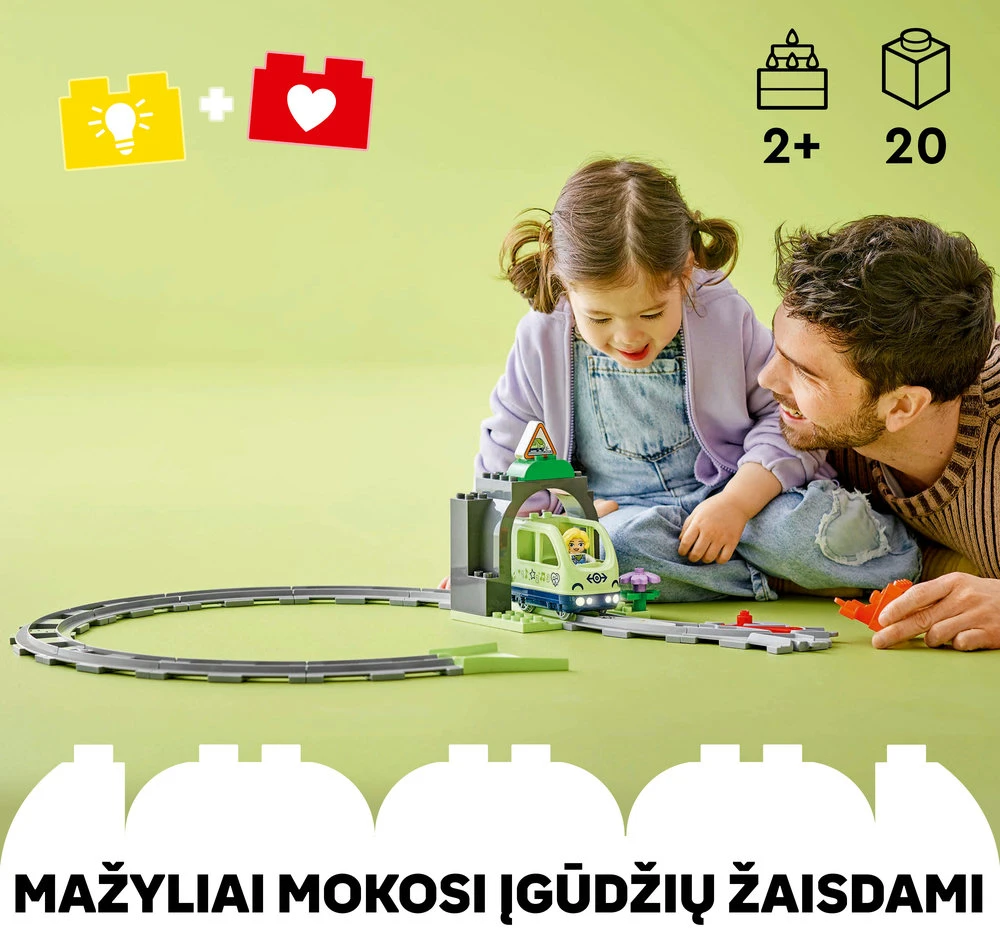 LEGO® DUPLO Traukinuko tunelio ir bėgių papildomas rinkinys (10425)