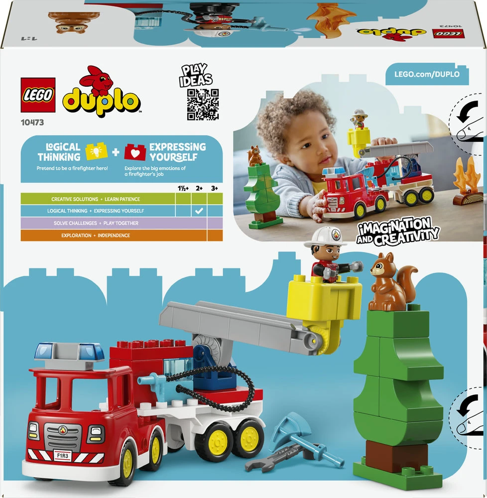 LEGO® DUPLO® Town Ugniagesių sunkvežimis su žarna ir ugniagesiu 10473