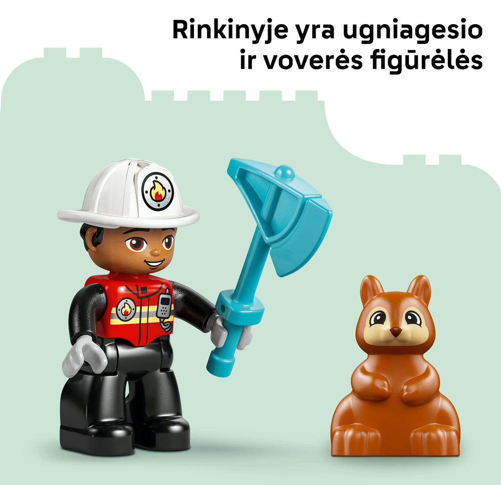 LEGO® DUPLO® Town Ugniagesių sunkvežimis su žarna ir ugniagesiu 10473