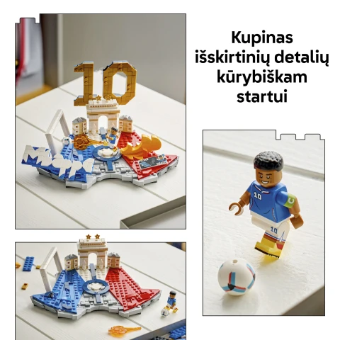 LEGO® Editions Kylian Mbappé – svarbiausi futbolo įvykiai, dekoro konstravimo rinkinys vaikams, 43013