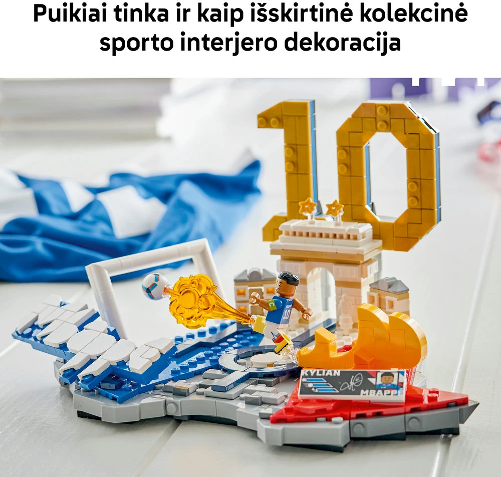 LEGO® Editions Kylian Mbappé – svarbiausi futbolo įvykiai, dekoro konstravimo rinkinys vaikams, 43013