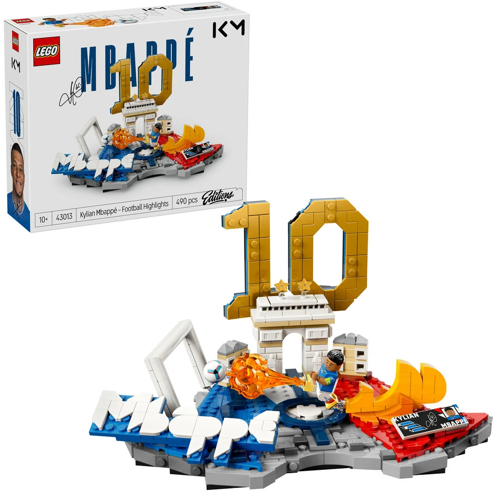 LEGO® Editions Kylian Mbappé – svarbiausi futbolo įvykiai, dekoro konstravimo rinkinys vaikams, 43013