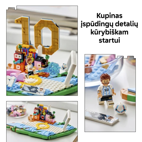 LEGO® Editions Lionel Messi – svarbiausi futbolo įvykiai, dekoro konstravimo rinkinys vaikams, 43011